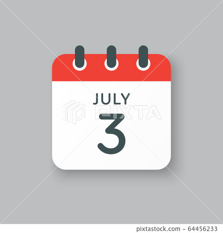Icon calendar day 3 July, summer days of the year 64456233