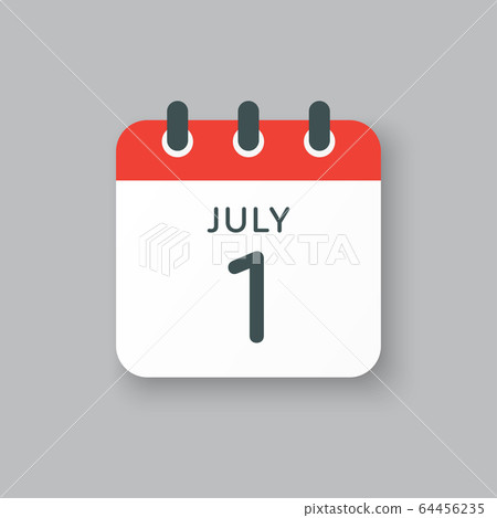 Icon calendar day 1 July, summer days of the year 64456235