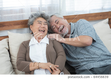 Romantic with big smile and laughing of senior Romantic with big smile and laughing of senior 64456639