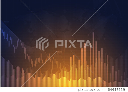 Candle stick graph chart of stock market investment trading, Bullish point, Bearish point. trend of graph vector design. 64457639