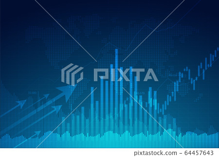 Candle stick graph chart of stock market investment trading, Bullish point, Bearish point. trend of graph vector design. 64457643