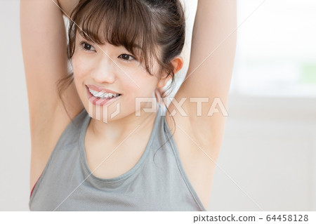 Female yoga fitness home 64458128