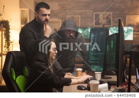 Cyber terrorist helping female hacker to break server 64458408