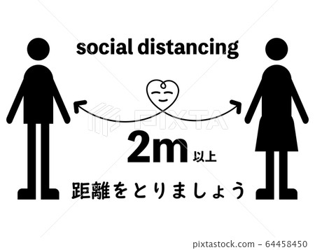 社會距離圖標海報 64458450