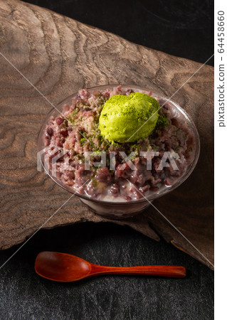 Japanese style red bean sweet shaved ice Japanese style red bean sweet shaved ice 64458660