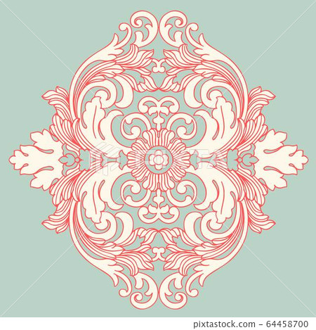 抽像美麗的複古巴洛克佩茲利元素 64458700