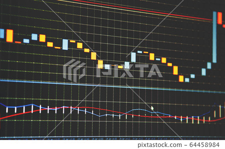 Financial Foreign Exchange Chart on Black Background  64458984