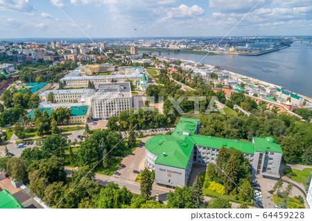Nizhny Novgorod Kremlin summer views on a Sunny day. Shooting from a drone 64459228