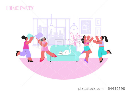 Pajama Party Flat Composition 64459598