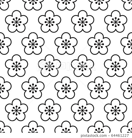 Japanese traditional pattern plum blossom 64461227