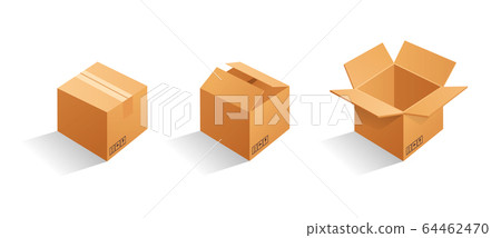 Download Cardboard Box Mockup Set Stock Illustration 64462470 Pixta PSD Mockup Templates