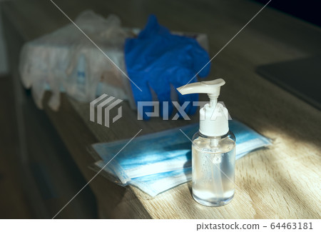 Coronavirus prevention medical surgical masks and hand sanitizer gel for hand hygiene coronavirus Coronavirus prevention medical surgical masks and hand sanitizer gel for hand hygiene coronavirus 64463181