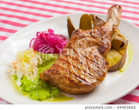 pork loin on coals with potatoes and cabbage pork loin on coals with potatoes and cabbage 64463668