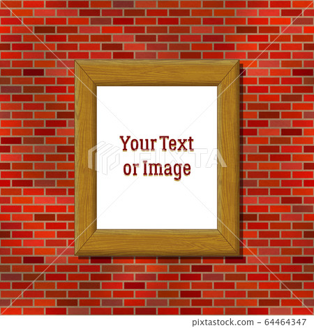 Wooden Frame and Brick Wall 64464347