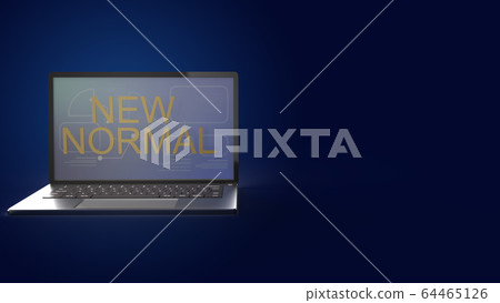 The new normal word on notebook 3d rendering for business content. 64465126