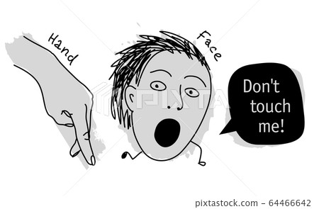 Doodles dont touch hand face hygiene isolated object grayscale Doodles dont touch hand face hygiene isolated object grayscale 64466642