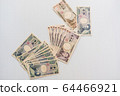 Stack of Yen bank note with copy space 64466921