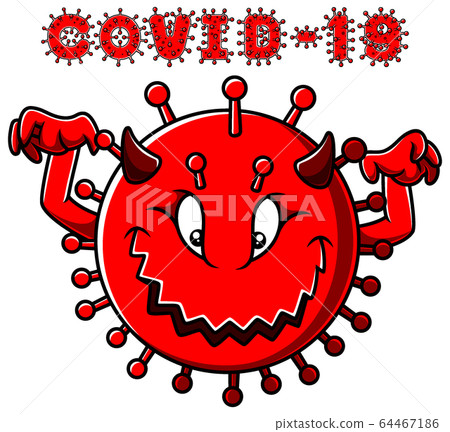 Angry Devil Corona virus character Angry Devil Corona virus character 64467186