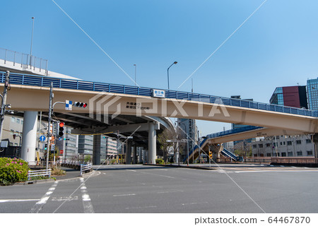 Intersection pedestrian bridge image Iidabashi intersection Sotobori-dori, Shinjuku-ku, Tokyo Mejiro-dori 64467870