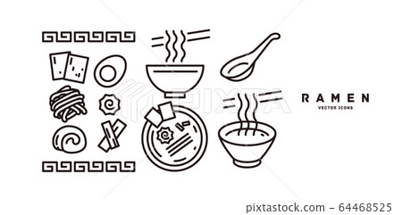 Ramen line icon Ramen line icon 64468525