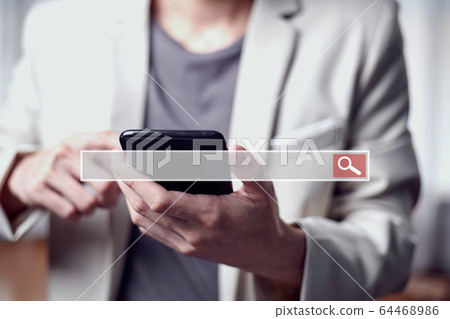 Men use smartphone/ mobile searching browsing internet data information networking concept Men use smartphone/ mobile searching browsing internet data information networking concept 64468986