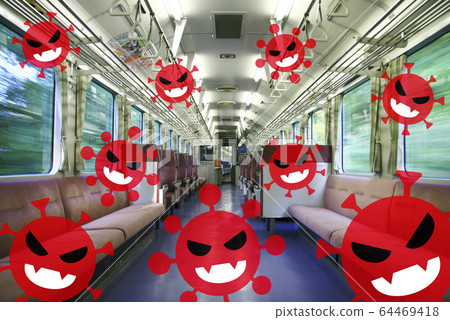 新的冠狀病毒已經傳播的火車內部圖像。避免三個秘密！ 64469418