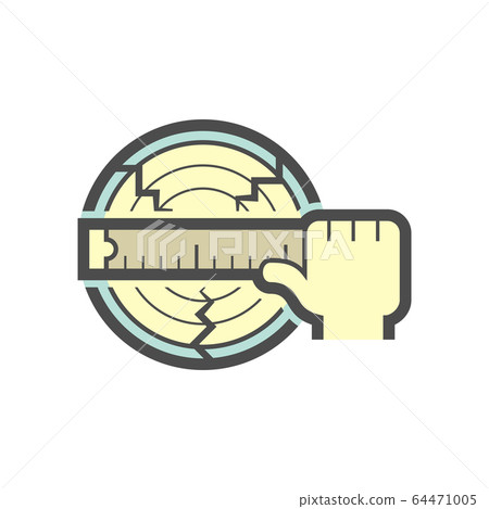 Wood flooring material and testing vector icon Wood flooring material and testing vector icon 64471005