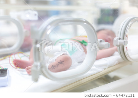 剛出生的新生兒孵化器與孵化器一起努力 剛出生的新生兒孵化器與孵化器一起努力 64472131