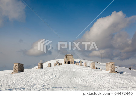 War memorial landmark, Italian alps, mount Grappa 64472440