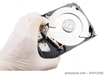 Internal computer hard drive repair in a specialized service center 64472492
