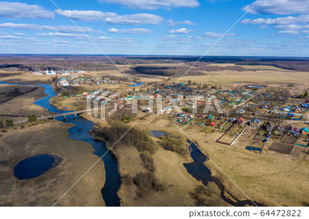 Panorama of the village of Dunilovo and the Teza Panorama of the village of Dunilovo and the Teza 64472822
