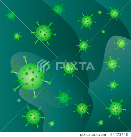 Coronavirus realistic green covid-19 molecules Coronavirus realistic green covid-19 molecules 64473748