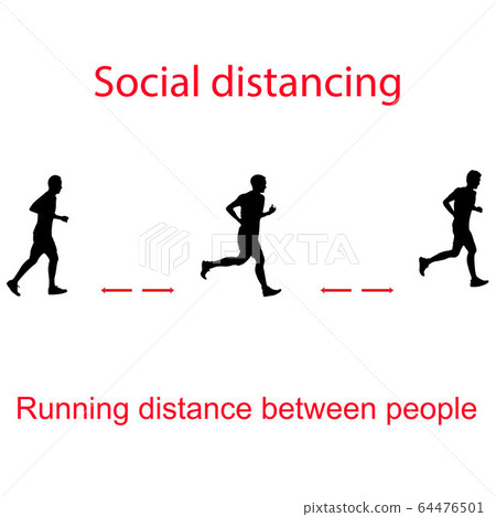 drawing a pictures silhouettes of people running 64476501