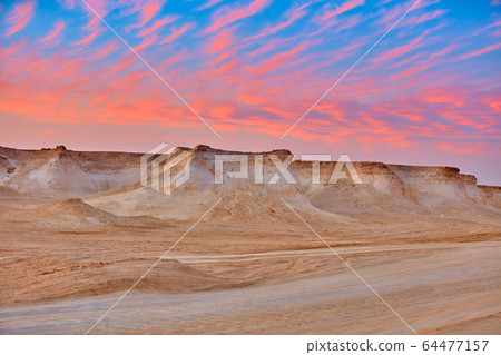 Ras Brouq resreve desert landscape Zekreet Qatar Ras Brouq resreve desert landscape Zekreet Qatar 64477157