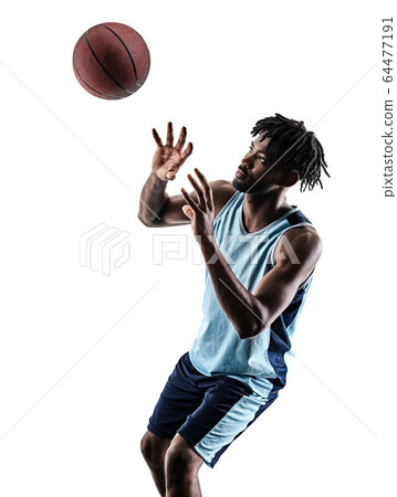 basketball player man isolated silhouette shadow 64477191