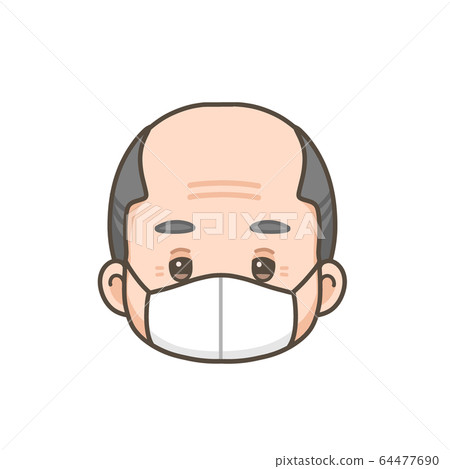 Illustration of an elderly man wearing a mask Illustration of an elderly man wearing a mask 64477690