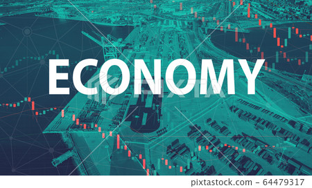 Economy theme with US shipping port 64479317