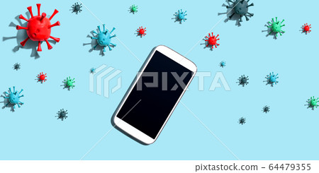 Smartphone with epidemic influenza concept 64479355