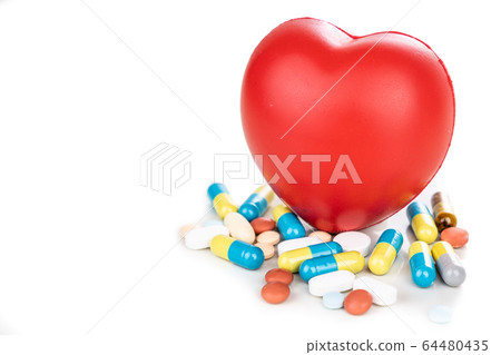 Healthcare concept with medicine pills, caplet, Healthcare concept with medicine pills, caplet, 64480435