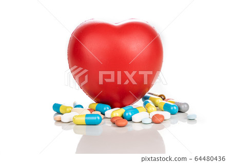 Healthcare concept with medicine pills, caplet, Healthcare concept with medicine pills, caplet, 64480436