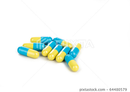 Close-up of group of medicine in capsule format on Close-up of group of medicine in capsule format on 64480579