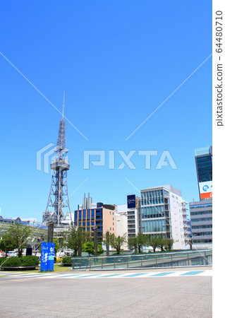 Nagoya city cityscape TV tower and oasis 21 64480710