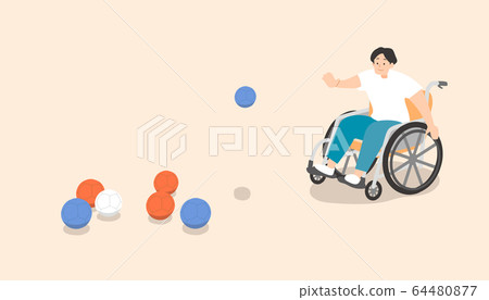 A man playing a boccia - Stock Illustration [64480877] - PIXTA