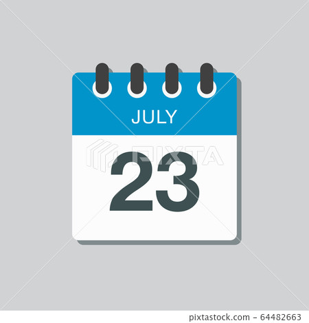 Icon calendar day 23 July, summer days of the year 64482663