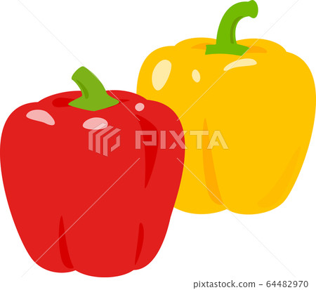 Red and yellow paprika 64482970
