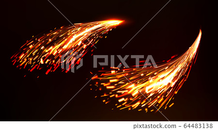 Fire sparks of metal welding, iron cutting 64483138