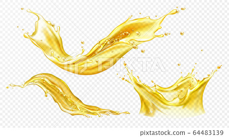 Vector realistic splash of juice or yellow water 64483139