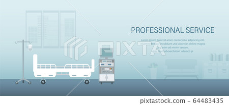 Medical banner with inpatient room 64483435