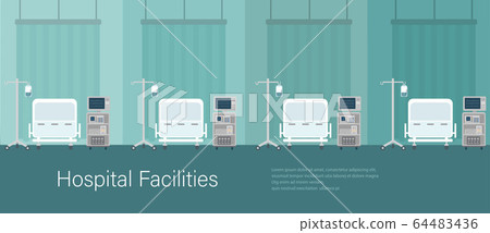 Medical banner with hospital facilities 64483436