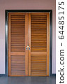 Closeup wooden door lock with copy space,Lock the door for security. 64485175